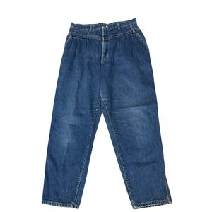 Vtg 80s Lee Womens Tapered Leg Paperbag‎ Mom Jeans Dark Blue 20W Measures 34x28